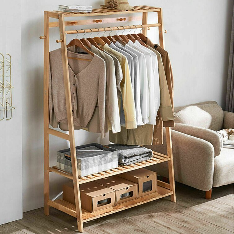 Wooden clothing 2024 rack action